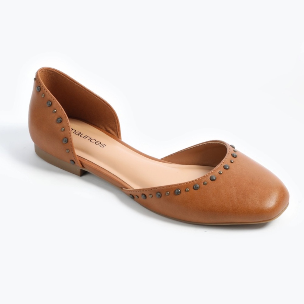 NWOT- SuperCush Greta Studded D'Orsay Flat-8.5 W